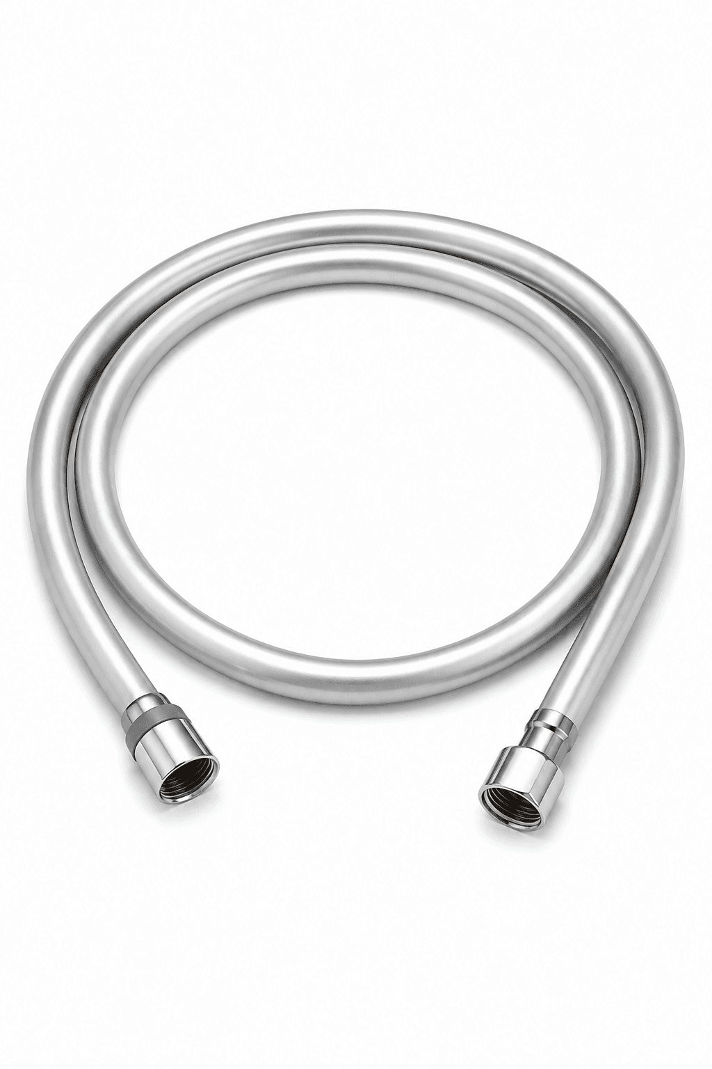 150 cm Silver PVC Shower Hose, Tangle-Free with 360° Swivel Fittings