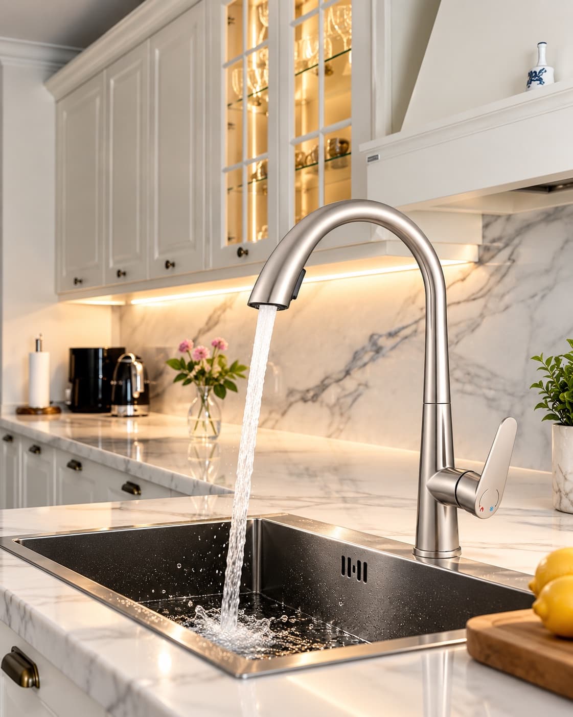Alfas Inox Mutfak Eviye Bataryası Spiralli çift modlu Eviye Bataryası 304 Paslanmaz Çelik inox